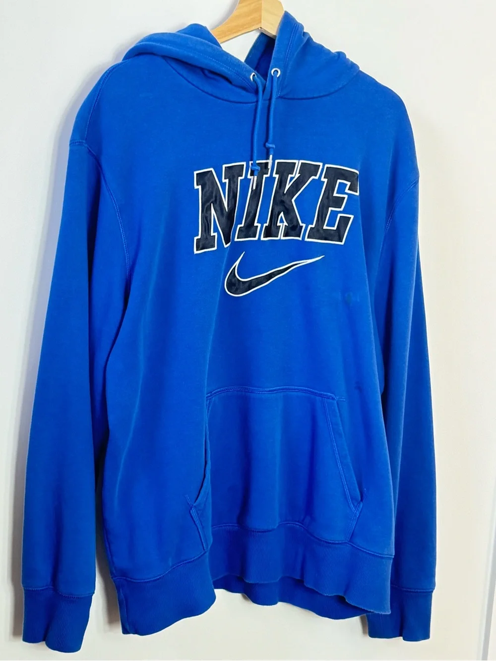 Nike Men’s Royal Blue Pullover Hoodie with White Logo